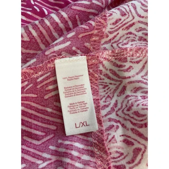 Oscar de la Renta Pink Label Long Robe Kaftan MuMu Button Front Women's L/XL